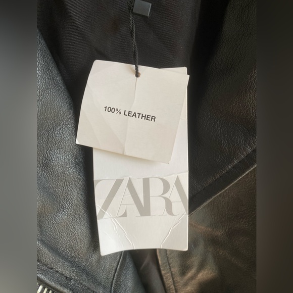 ZARA Genuine Leather Jacket Brand New Size S - Picture 9 of 16